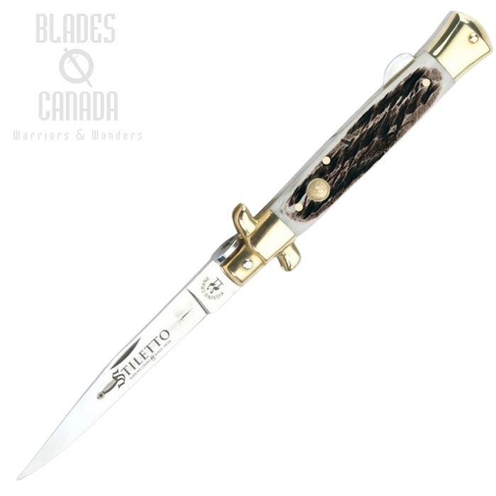 Kissing Crane Burnt Bone Folding Knife, Stainless Steel, KC5053